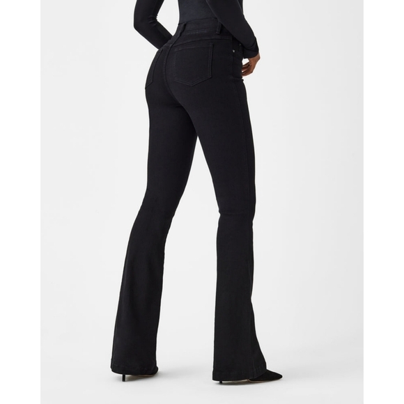 SPANX shape EveryWear Flare Jeans Black Wide Leg Small S - Picture 1 of 10